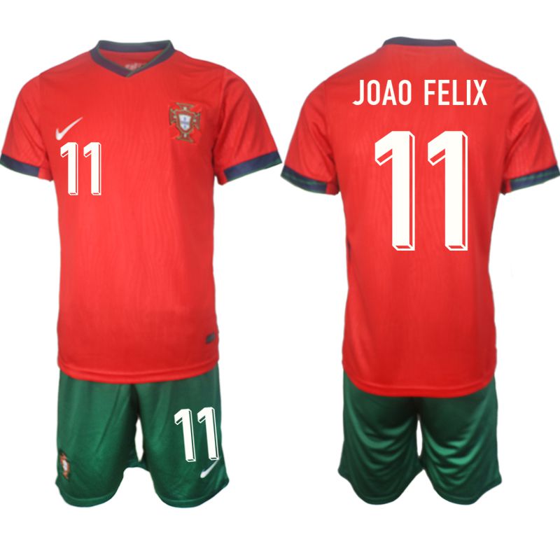 Men 2024-2025 Season Portugal home red 11 Soccer Jersey